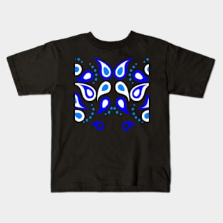 Paisley Pattern Blue Kids T-Shirt